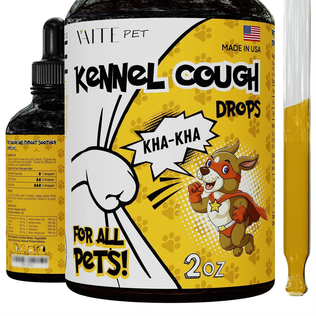 TwoFurFinds Kennel Cough Herbal Drops for Dogs &amp; Cats Cough Relief Throat Soother - Pet Supplies online store