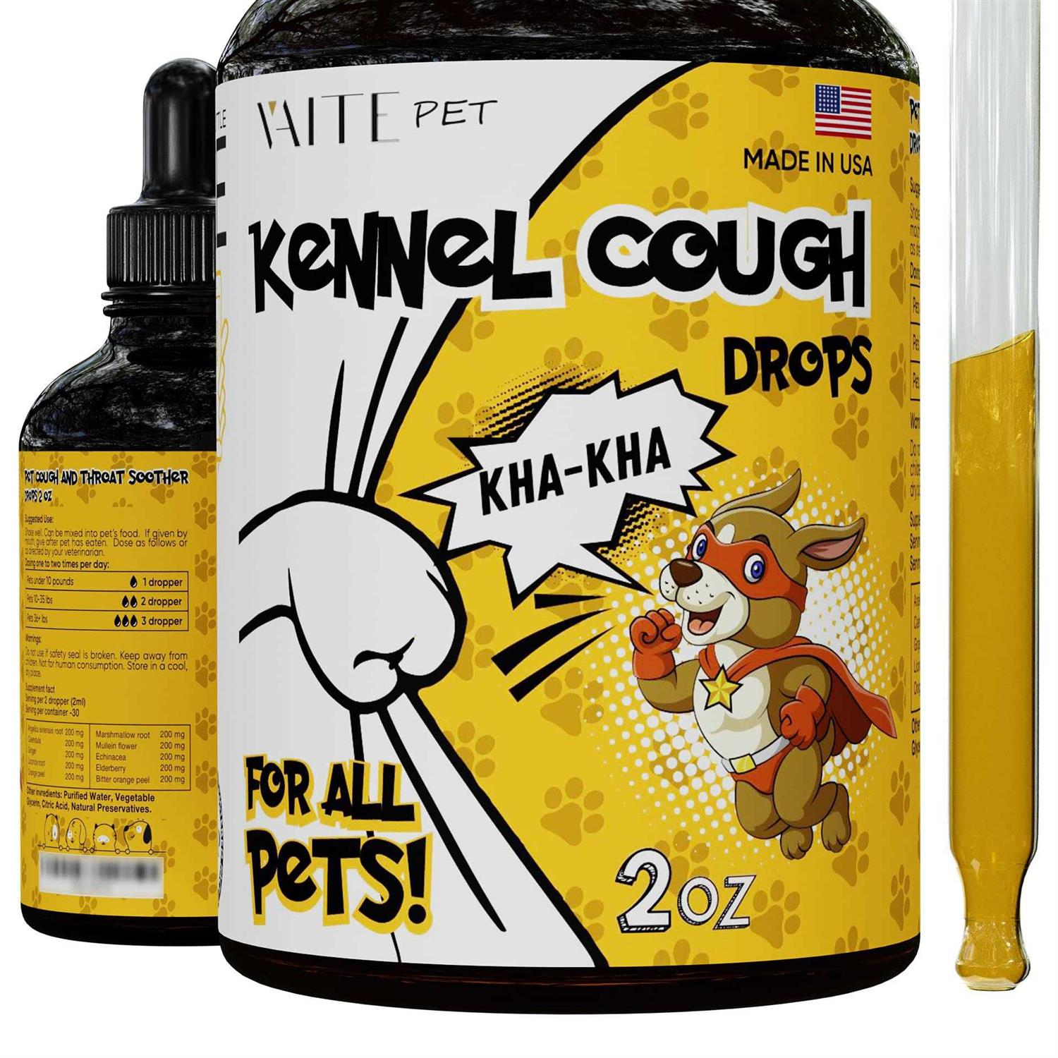 TwoFurFinds Kennel Cough Herbal Drops for Dogs &amp; Cats Cough Relief Throat Soother - Pet Supplies online store