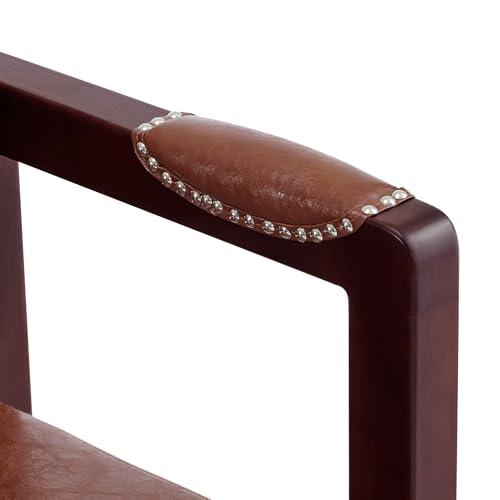 Waiting Room Bench with Backrest Faux Leather Brown k7m