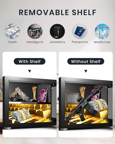 Biometric Fingerprint Home Safe Box with Fireproof Waterproof Bag a7k