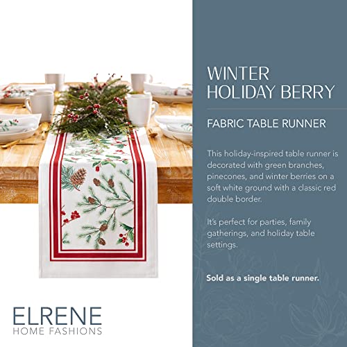 Winter Holiday Berry Bordered Tablecloth 60x120 Oblong k7
