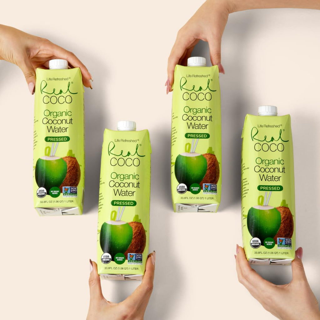 Organic Pressed Coconut Water 6-Pack 1L a7