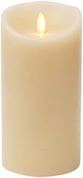 Luminara Flameless Candles Set of 3, (3" x 4", 3" x 6", 3" x 8"), Pillar, Scented, Ivory, Real Wax, Moving Flame Effect, Remote Included