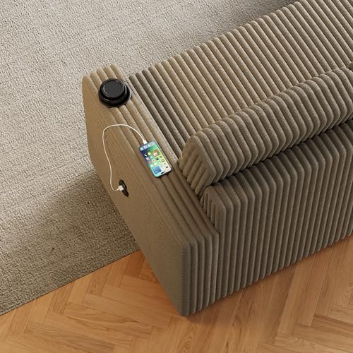 Convertible Sectional Sleeper Sofa with Storage Chaise Brown k7m