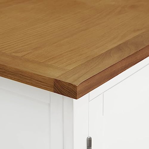 Wardrobe Solid Oak Wood with Hanging Rod and Drawers k7m