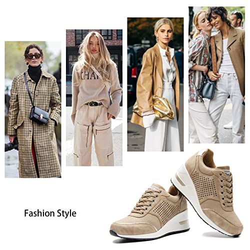 High Heel Wedge Sneakers for Women Fashion Platform Shoes k7m