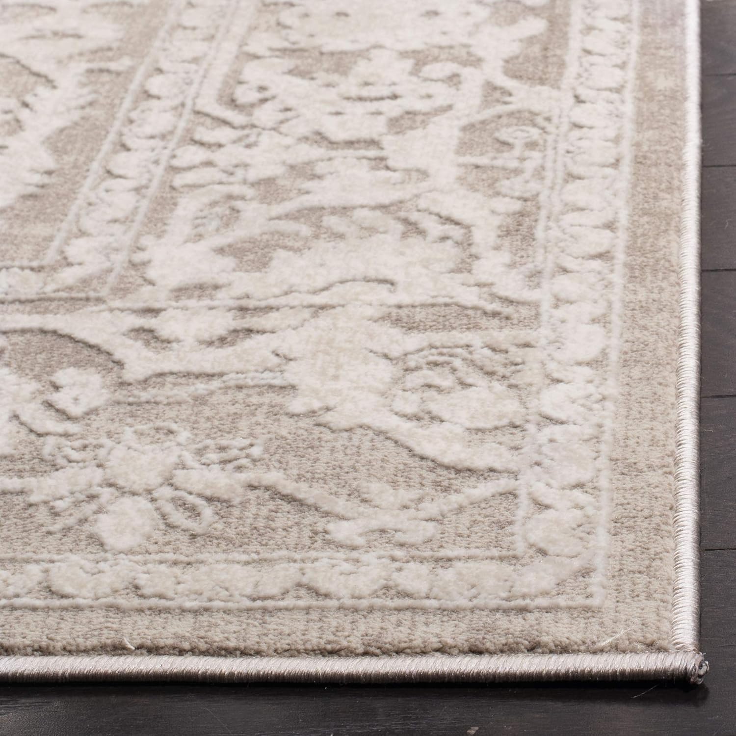 Vintage Distressed Runner Rug 2'3" x 12' Beige Cream a7