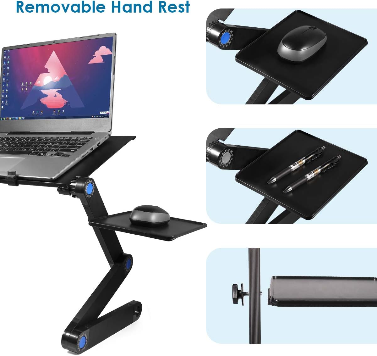 Foldable Aluminum Laptop Desk with Cooling Fan m7