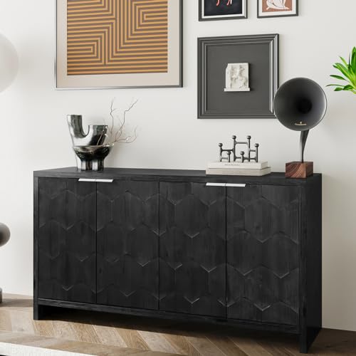 Retro Wooden Sideboard Storage Cabinet 3-Door k7
