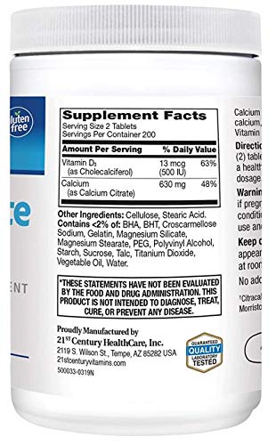 Calcium Citrate Plus D3 Tablets, 400 Count x2 k7m