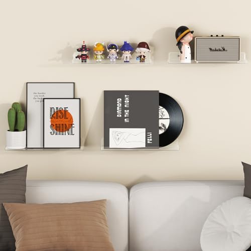 Acrylic Wall Shelves 10 Pack White 15 Inch Decor q7B