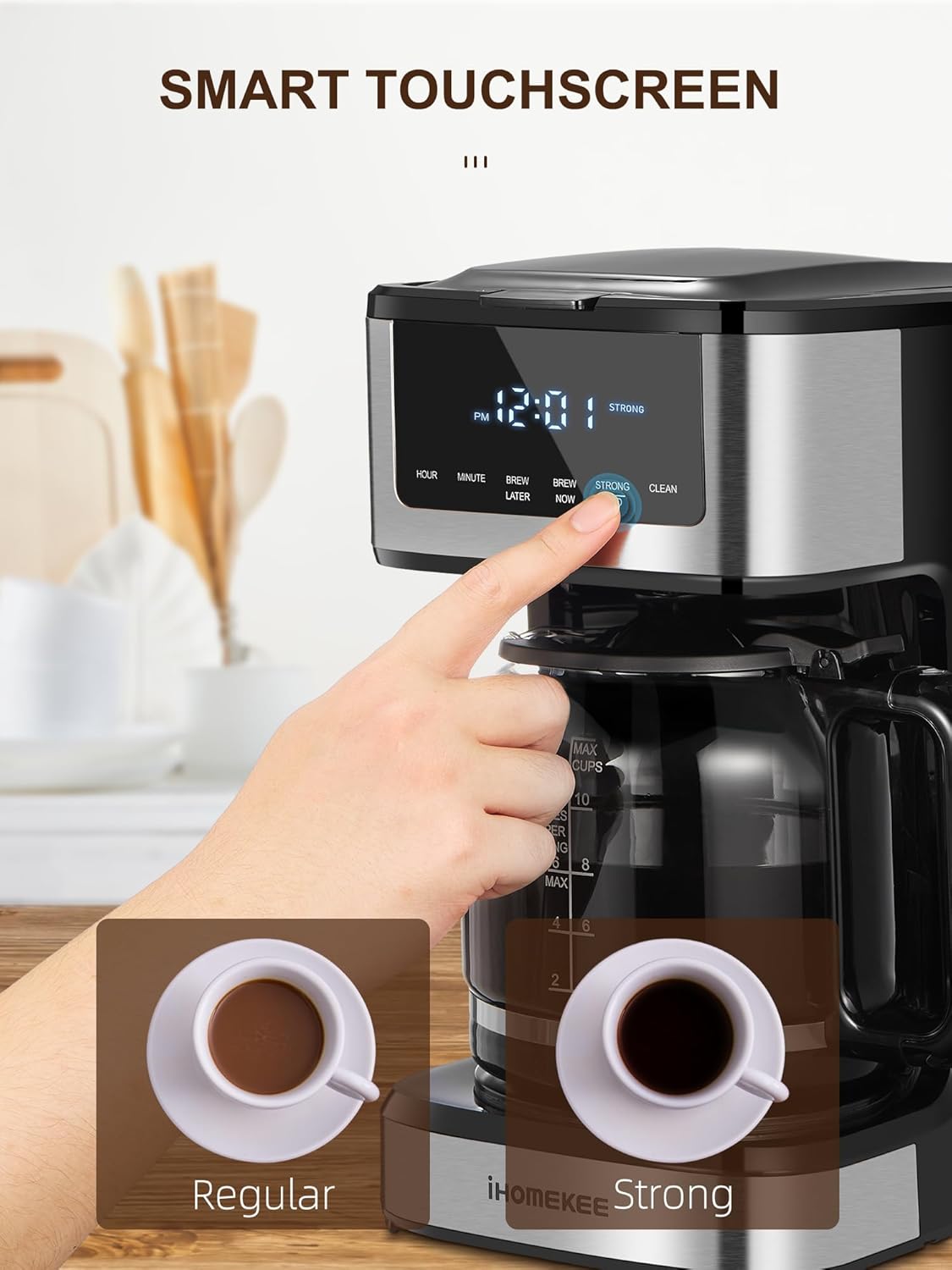Programmable Drip Coffee Maker 12 Cup with Iced Coffee Function a7