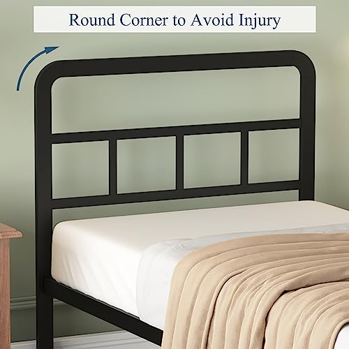 California King Bed Frame with Headboard Metal Platform Black k7