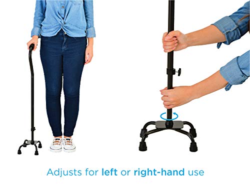 Quad Cane Large Base Offset Silver a7