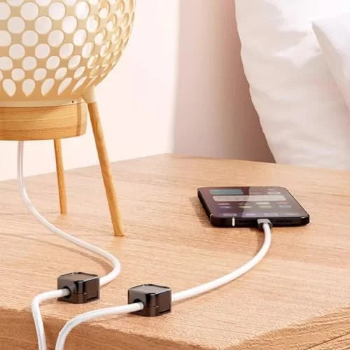 Magnetic Cable Clips Cord Organizer Black Self Adhesive Under Desk a7k