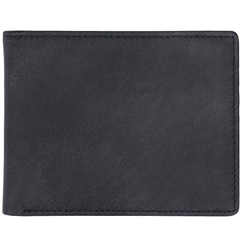 Men's Genuine Leather RFID Blocking Bifold Wallet k7p
