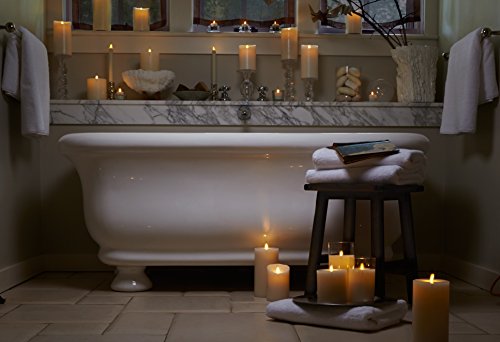 Flameless Candles Set of 3, Pillar, Ivory, Remote Included k7m