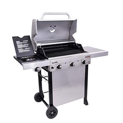 Stainless Steel 3-Burner Propane Gas Grill with Side Burner a7