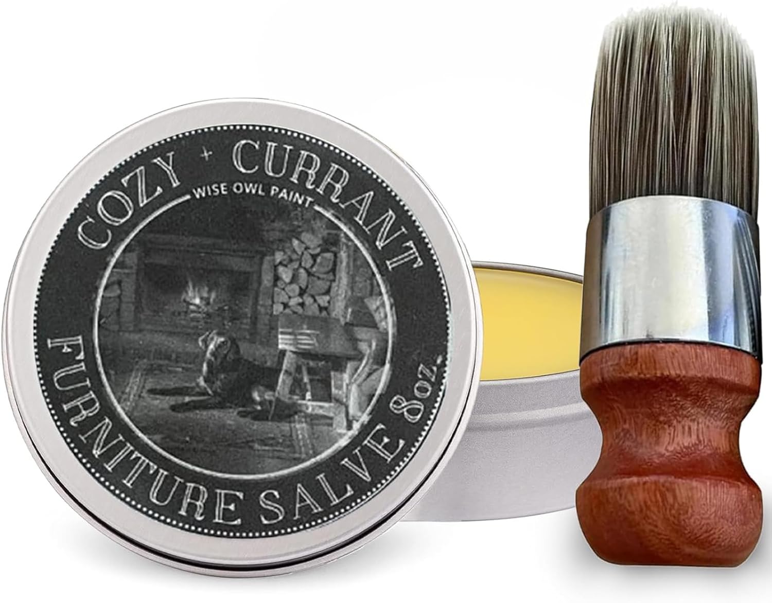 Leather Recoloring Balm with Boar Bristle Brush Kit 4oz a7
