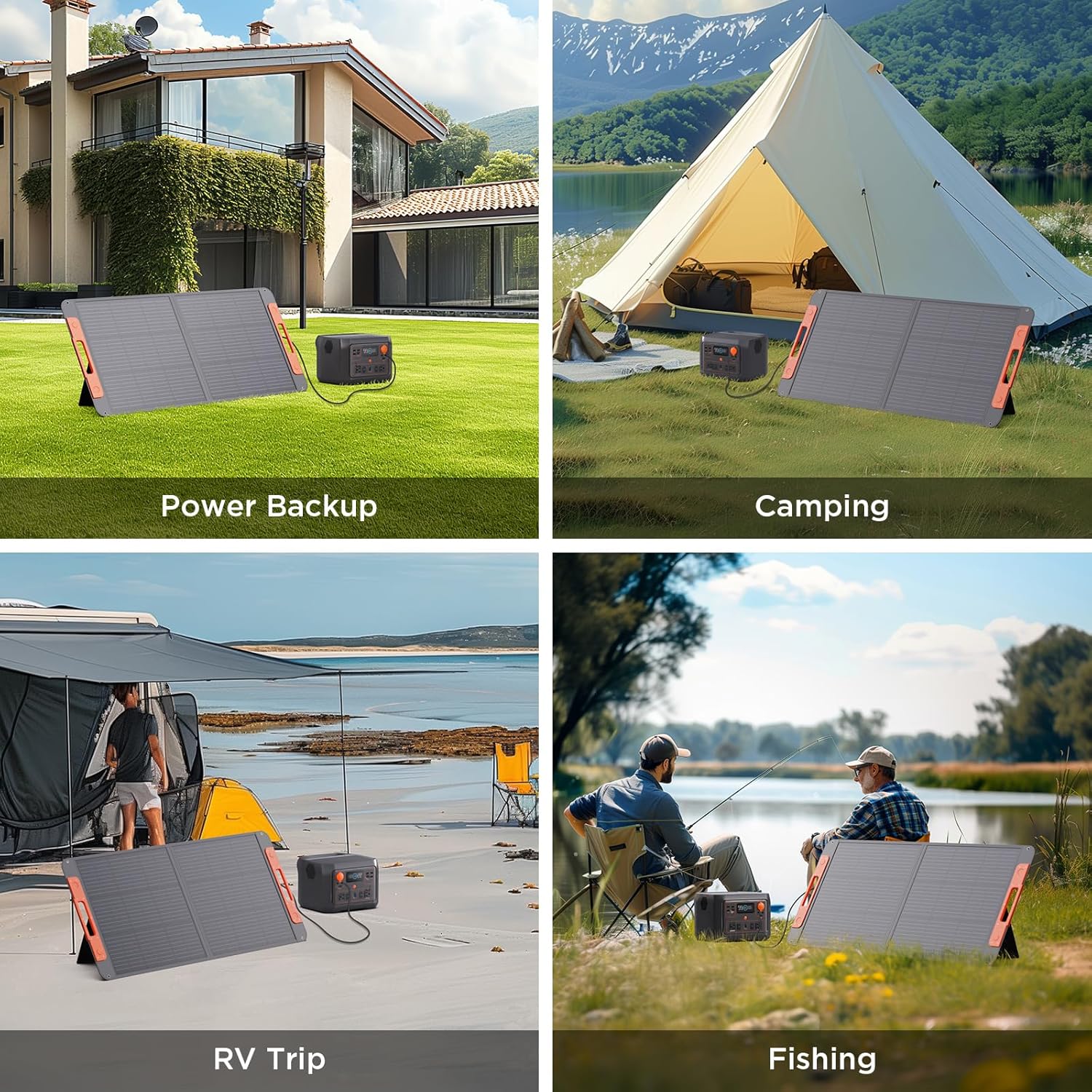 Portable Solar Panel 100W Foldable Charger for Camping RV a7