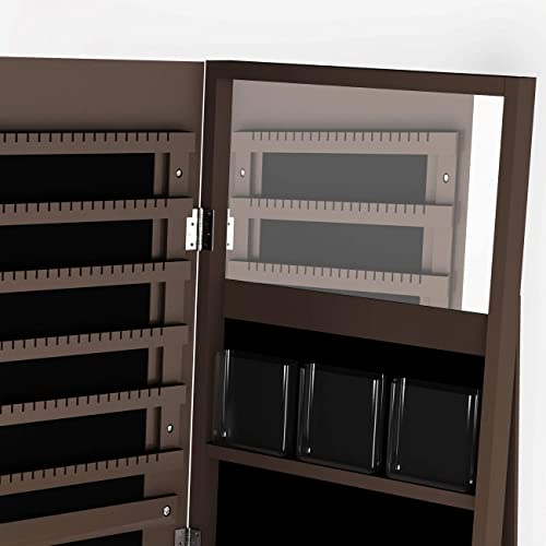 Wooden Jewelry Cabinet with Mirror and Lock k7m