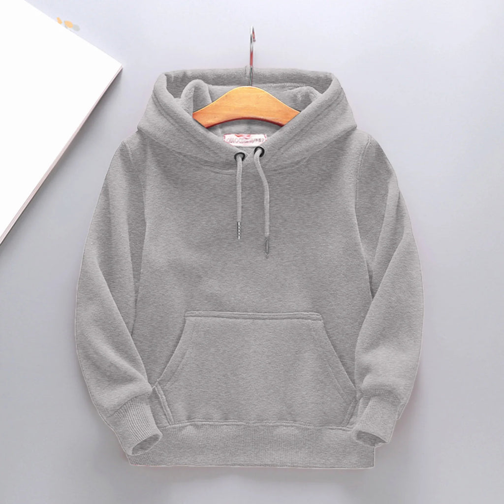 Boys Hoodies Winter Drawstring Kids Pullover Grey 7k