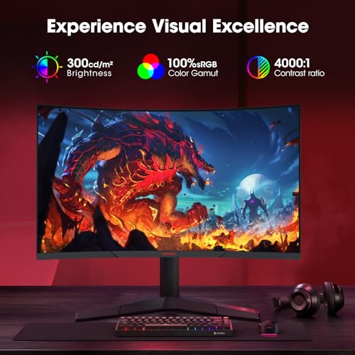 27 inch QHD 180Hz Curved Gaming Monitor with AdaptiveSync 1ms HDR10 VESA a7