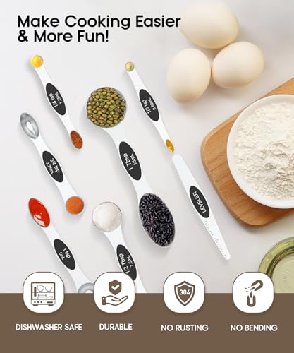 Magnetic Measuring Cups and Spoons Set, 304 Stainless Steel, 15 Pieces a7K