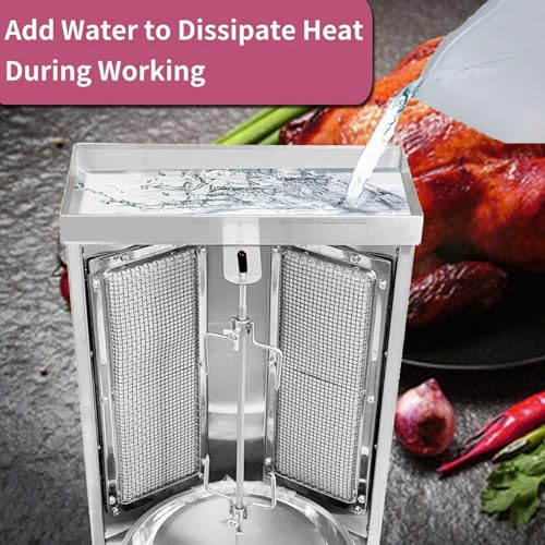 Chicken Shawarma Machine Countertop Rotisserie Grill Kebab Broiler Gas a7