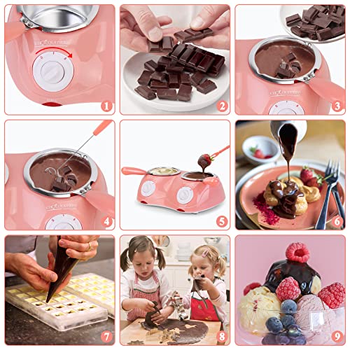 Chocolate Fondue Electric Melting Pot with Double Pot a7
