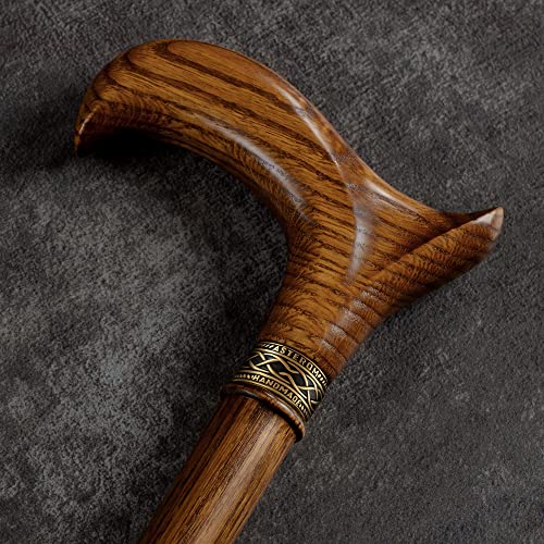 Wooden Walking Cane Ergonomic Handle for Seniors q7