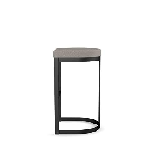 Counter Stool Grey Beige Polyurethane Black Metal k7