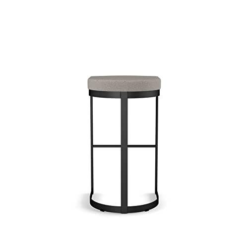 Counter Stool Grey Beige Polyurethane Black Metal k7