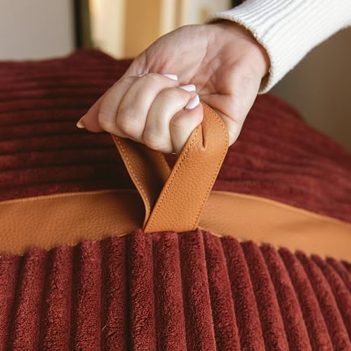 Giant Bean Bag Chair with Removable Cover, Deep Terracotta Plush a7