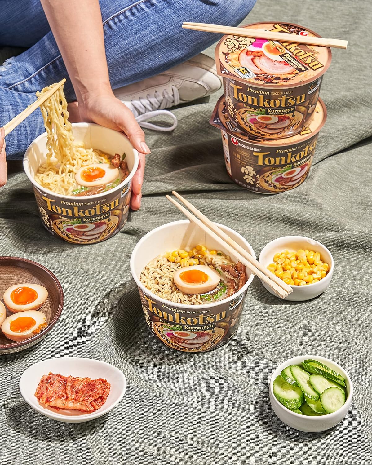 Tonkotsu Black Garlic Ramen Bowls, 6 Count Pack of 2 x7