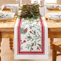 Elrene Home Fashions Winter Holiday Berry Bordered Tablecloth, Decorative Christmas Table Cover, 60" X 120", Oblong