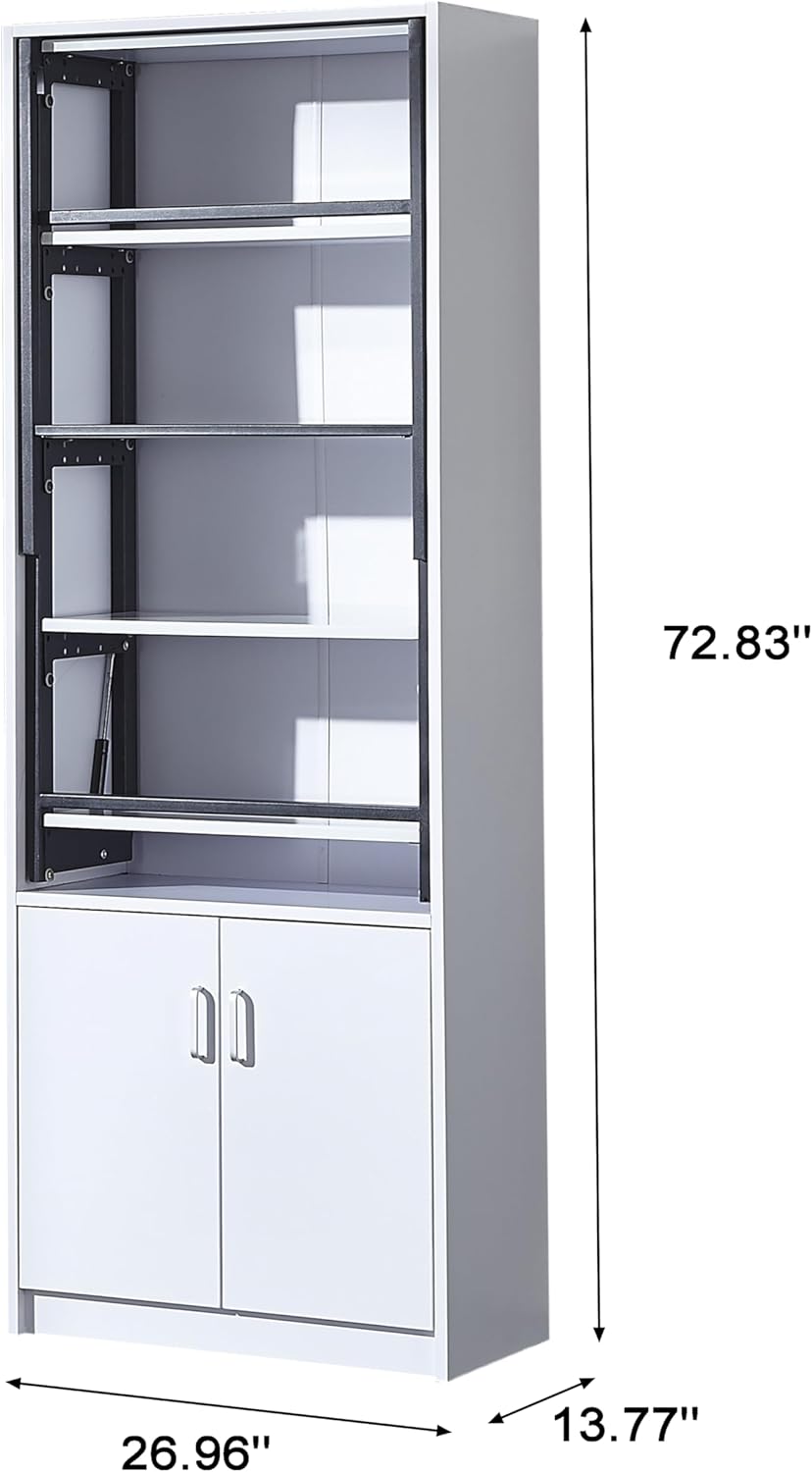 Wall Mounted Fold Out Desk with Storage White k7