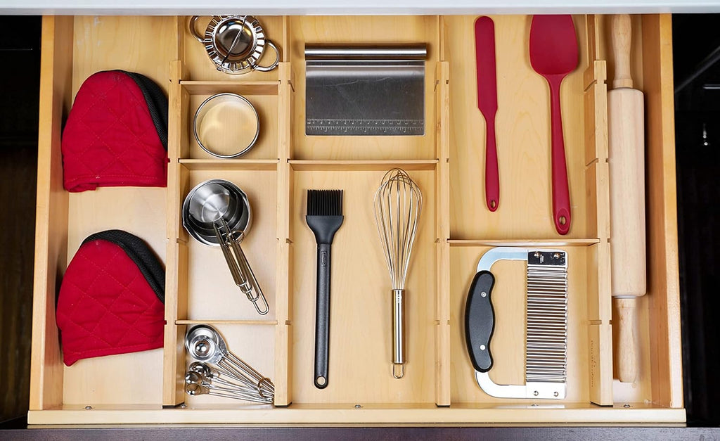 Bamboo Drawer Dividers 9 Inserts 4 Pack k7m