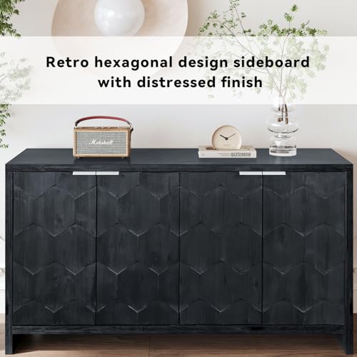 Retro Wooden Sideboard Storage Cabinet 3-Door k7