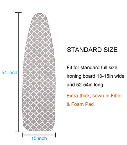 Ironing Board Cover and Pad Replacement 18x49 with Thick Padding a7k