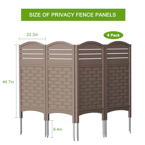 Air Conditioner Fence Privacy Screen 4 Panels Outdoor Enclosure Off White k7
