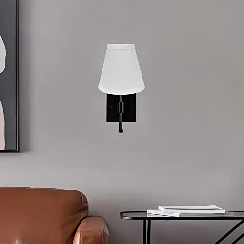 Mini Brown Barrel Lamp Shades Clip On Bulb Fabric Replacement 3x6x5 Inch Set of 2 k7