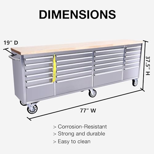 72 inch Mobile Tool Chest 15 Drawer Rolling Cabinet a7k