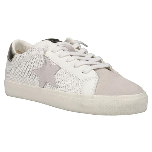 Womens Snake Lace Up Sneakers Casual Gold Grey White k7