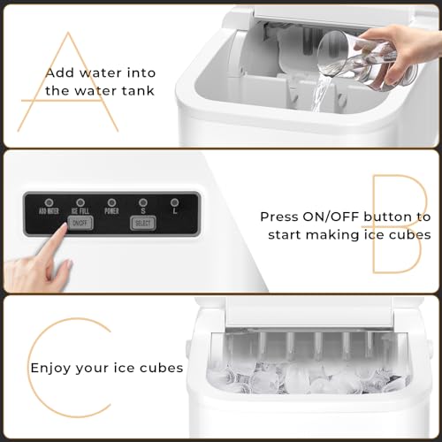 Countertop Ice Maker Portable Bullet Ice Machine Self-Cleaning with Ice Scoop Basket a7