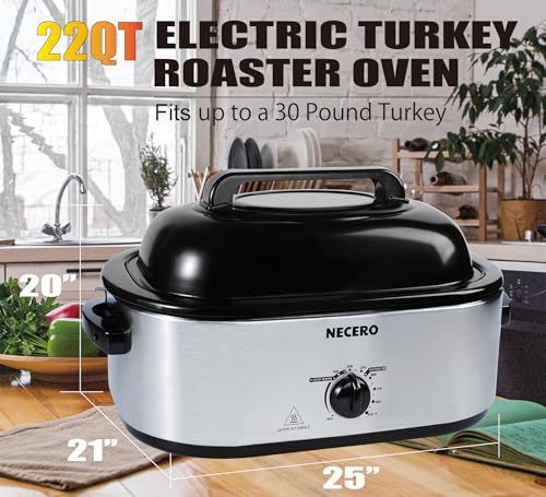 Electric Roaster Oven 22Qt with Glass Lid and Removable Pan a7