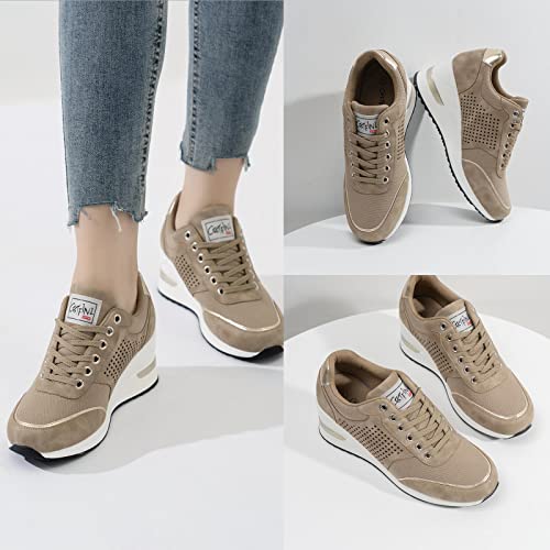 High Heel Wedge Sneakers for Women Fashion Platform Shoes k7m