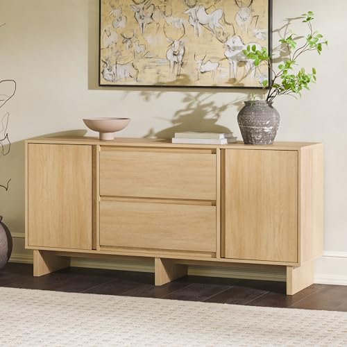 Sideboard with Beveled Drawers Oak Buffet k7m