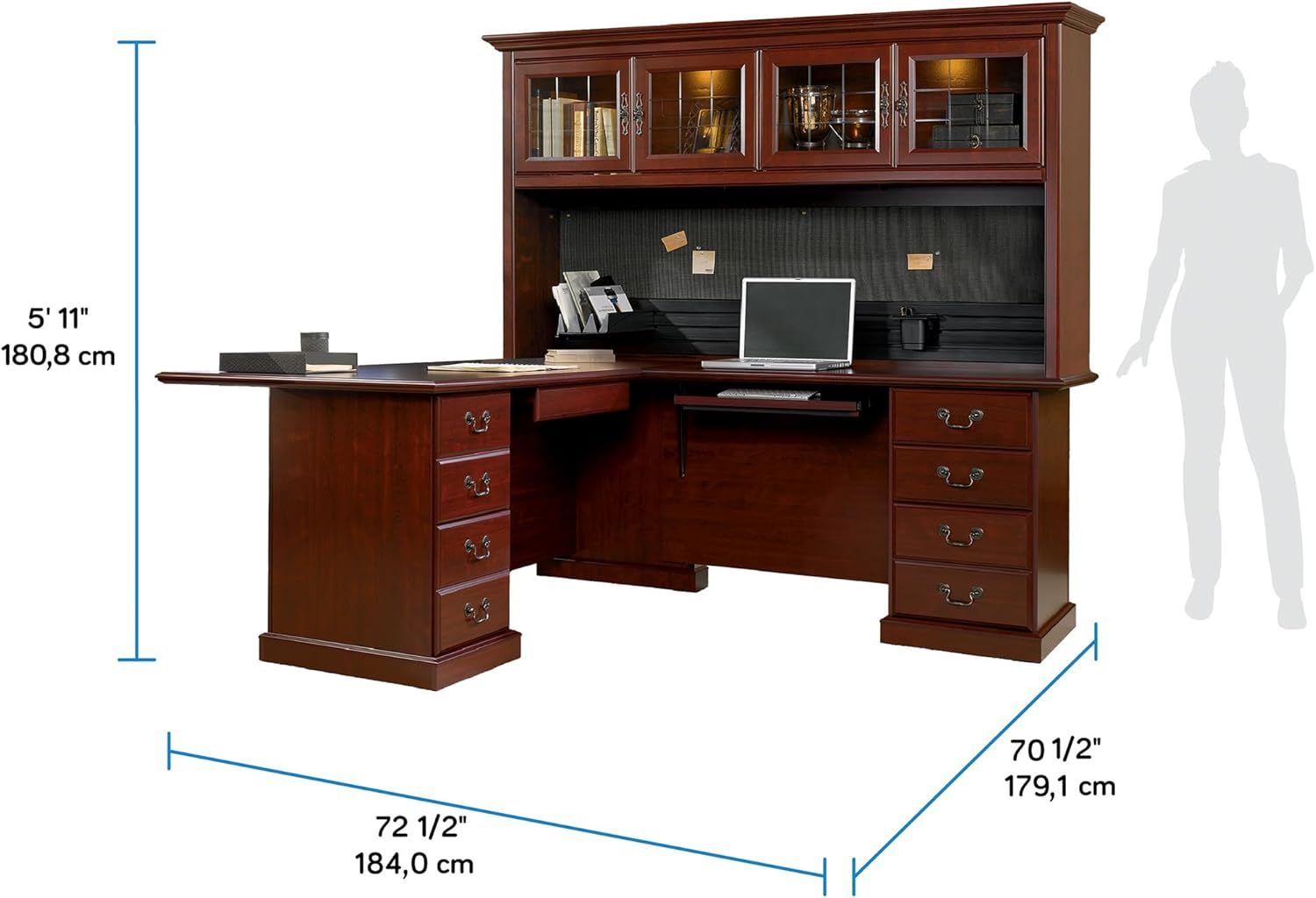 L-Shaped Desk with Hutch 7k