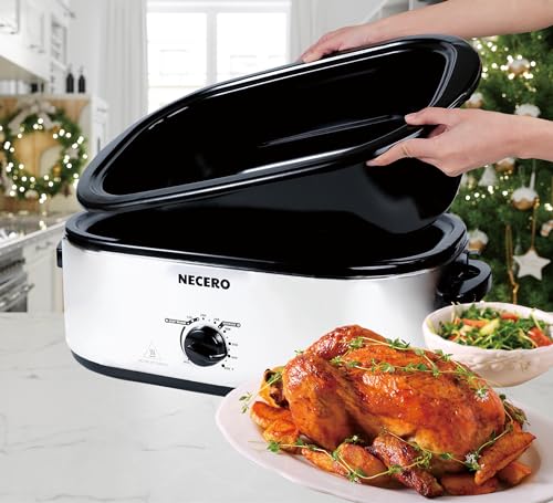 Electric Roaster Oven 22Qt with Glass Lid and Removable Pan a7